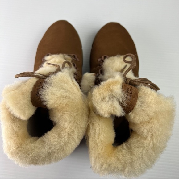 Mark Nason Boots women 6.5 Brown Block Chalet Sheep Shearling Memory Foam Winter - Picture 6 of 13